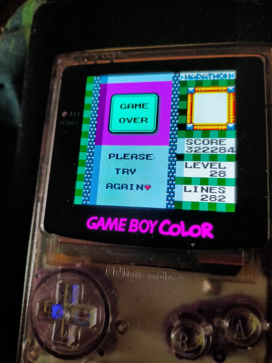 SyncroMoose's tweet image. New Tetris DX highscore, broke my previous personal best by miles! #tetris #gameboy
