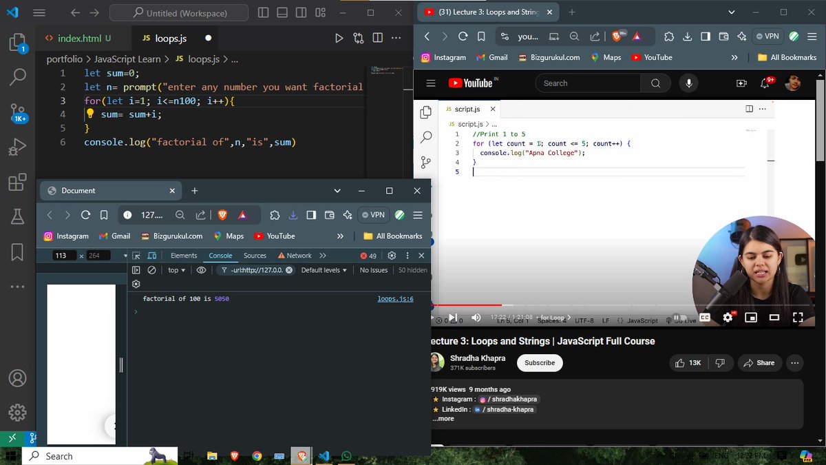 Day 2 of #100DaysOfCode: Learned all about loops in JavaScript! 🔄

🔁 For Loops: Repeating code a set number of times. 🔄 While Loops: Running code as long as a condition is true. 
↪️ Do-While Loops: Ensuring code runs at least once.
#JavaScript #CodingJourney #WebDevelopment