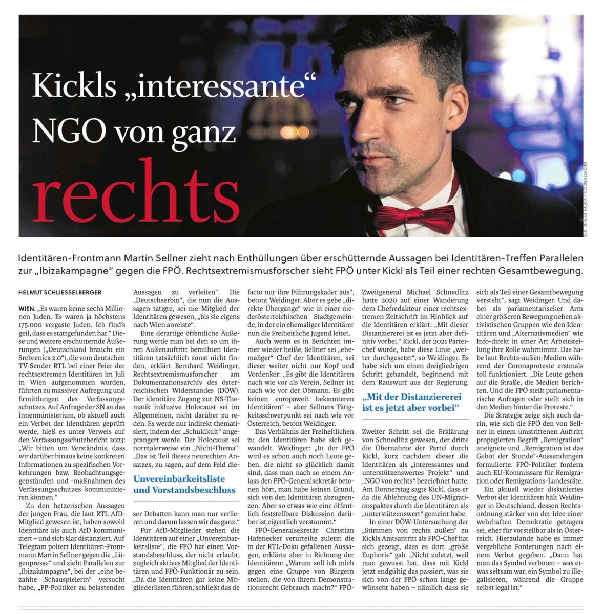 Stefan Kappacher (@kappachers) on Twitter photo Die FPÖ & die Identitären. Ausgezeichnetes Round-up von Helmut Schliesselberger in den <a href="/sn_aktuell/">SN aktuell</a> Die FPÖ & die Identitären. Ausgezeichnetes Round-up von Helmut Schliesselberger in den <a href="/sn_aktuell/">SN aktuell</a>