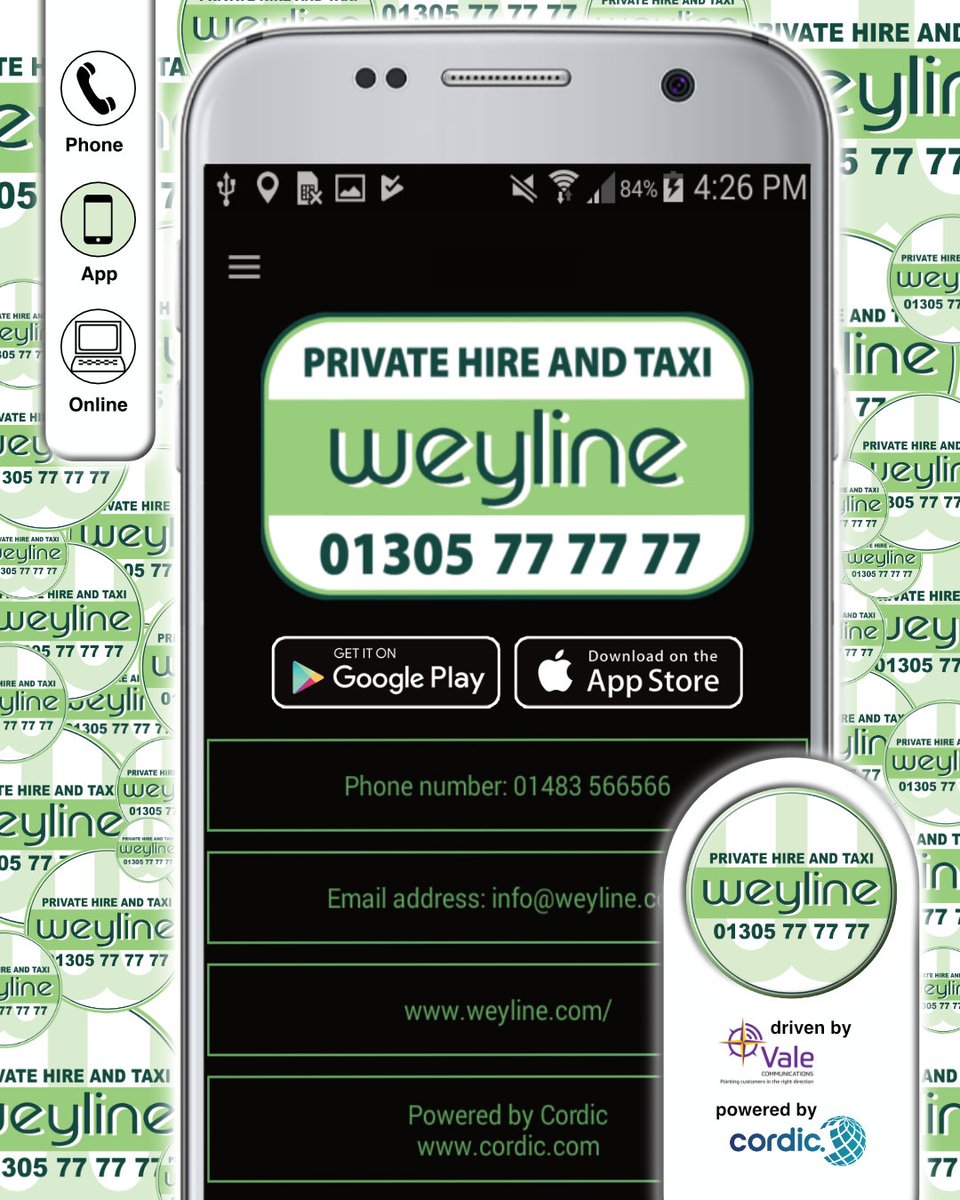 For taxis and private hire cars at your fingertips - Download the Weyline Cars App. #Weymouth #Portland #Dorchester
Android 📱- play.google.com/store/apps/det…
iOS 📱-apps.apple.com/gb/a