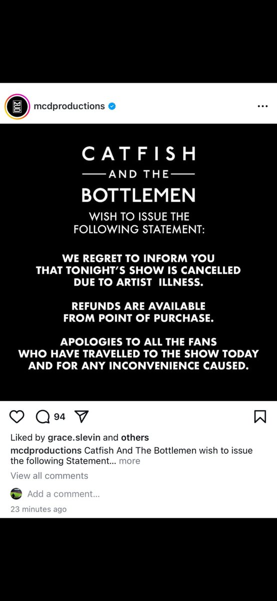 mickeybo86's tweet photo. @JamieTorpey @thebottlemen One of my mates was on his way too and sent me this was sick https://t.co/7PNvoDYV3t
