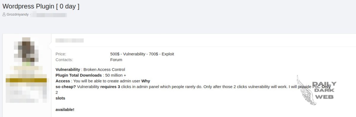 🚨A Threat Actor Alleged 0-Day Vulnerability in Popular WordPress Plugin

dailydarkweb.net/a-threat-actor…

#DarkWeb #WordPress #Vulnerability #BrokenAccess  #CybersecurityNews