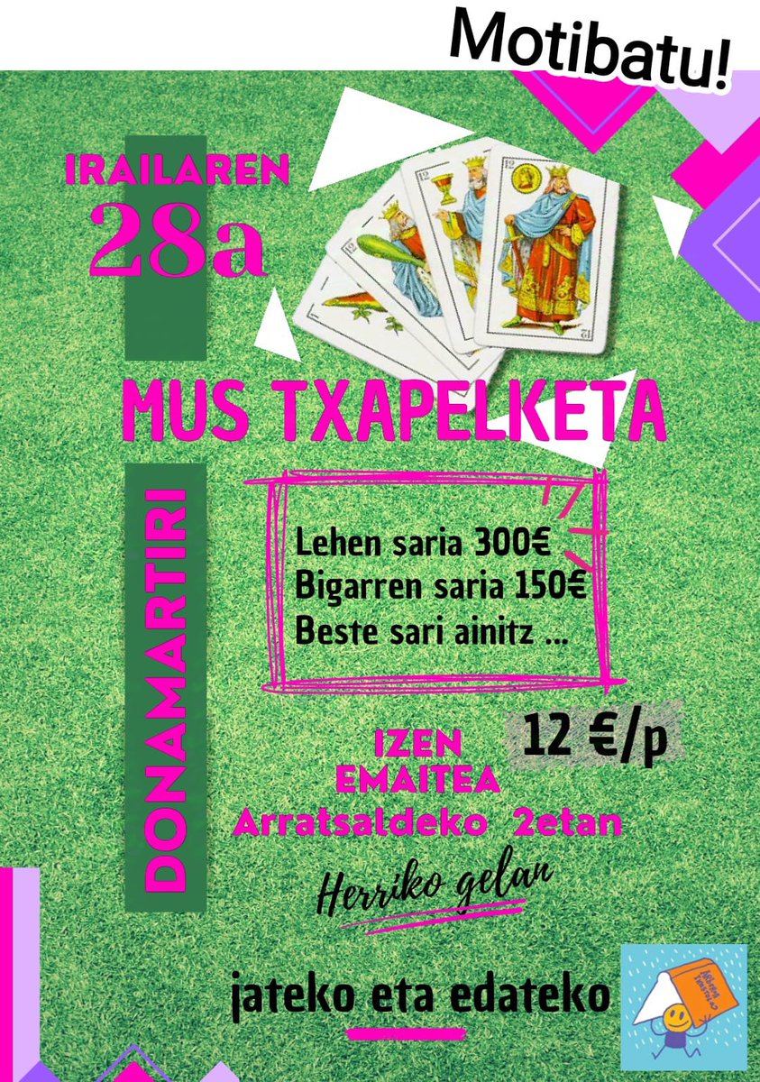 Iepa! Ez huts egin gure Mus lehiaketa 2024/09/28an!