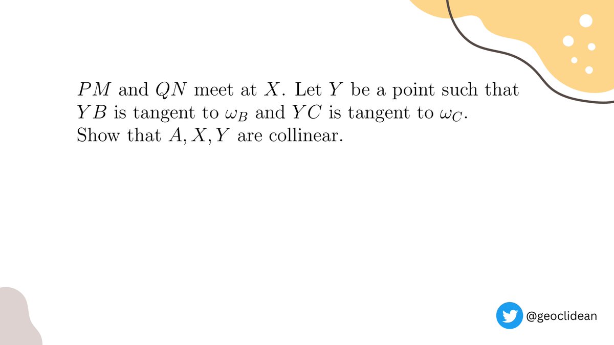 geoclidean's tweet photo. An I for an I
#Geometry #Incenter #Circumcircle #IMOShortlist #IMOShortlist2020 #Tangent #Collinear https://t.co/Chc5Was5Ih