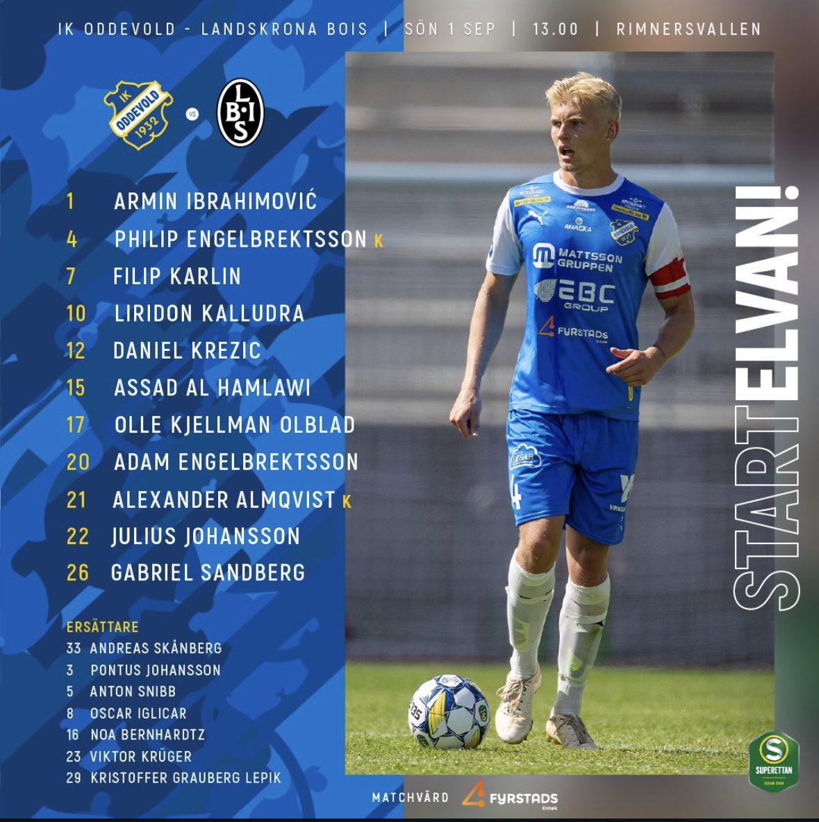 Jonatan (@jonatanrizk) on Twitter photo Underbart att se <a href="/Oddevold/">IK Oddevold</a> starta med två lagkaptener på plan idag. Bredvid varandra i backlinjen. Hade varit fint om även Karlin tog på sig en tredje kaptensbindel så har de helt plötsligt en trebackslinje med lagkaptener på plan👌🏻 Underbart att se <a href="/Oddevold/">IK Oddevold</a> starta med två lagkaptener på plan idag. Bredvid varandra i backlinjen. Hade varit fint om även Karlin tog på sig en tredje kaptensbindel så har de helt plötsligt en trebackslinje med lagkaptener på plan👌🏻