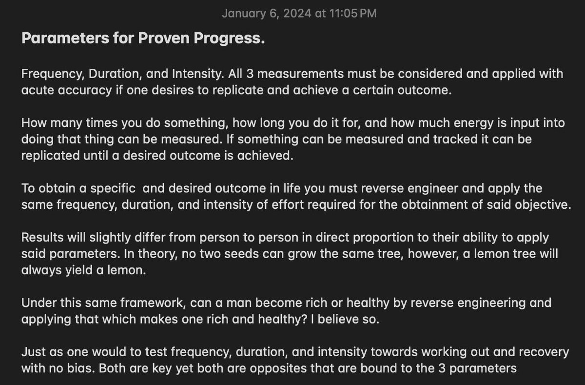 Parameters for Proven Progress - LB
