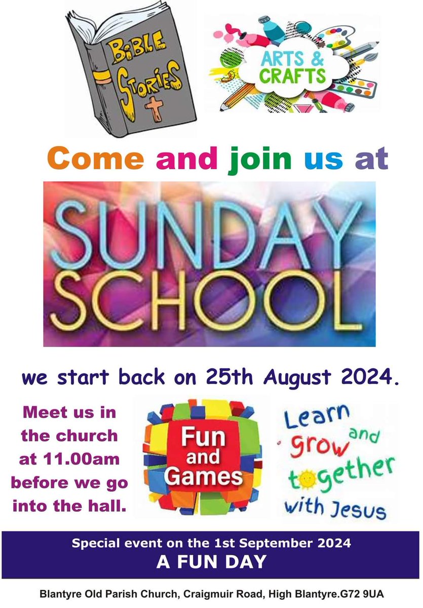 ‼️REMINDER‼️

🎊Today is our Sunday Club Fun Day! All welcome!🎊
➡01.09.2024
🕚11am