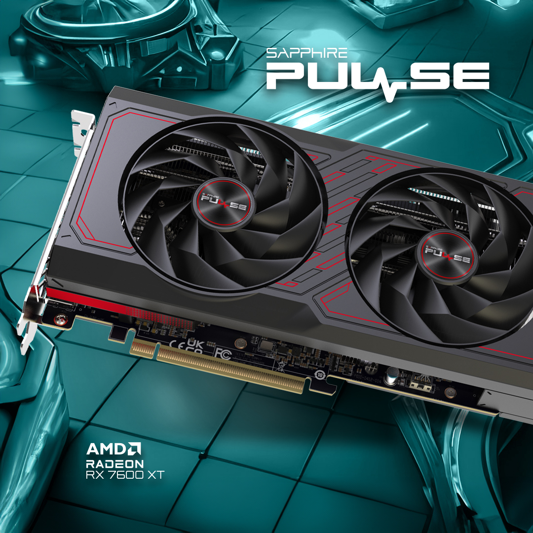 SapphireTech's tweet photo. The SAPPHIRE PULSE AMD Radeon RX 7600 XT 16GB. The perfect dual-fan partner for your small and powerful builds.
.
.
#RX7600XT #GPU #graphicscard #AMD #Radeon #gaming #hardware

More info on the SAPPHIRE PULSE AMD Radeon RX 7600 XT 16GB: https://t.co/TWJcKs1kEw https://t.co/3UxnYvdUJs