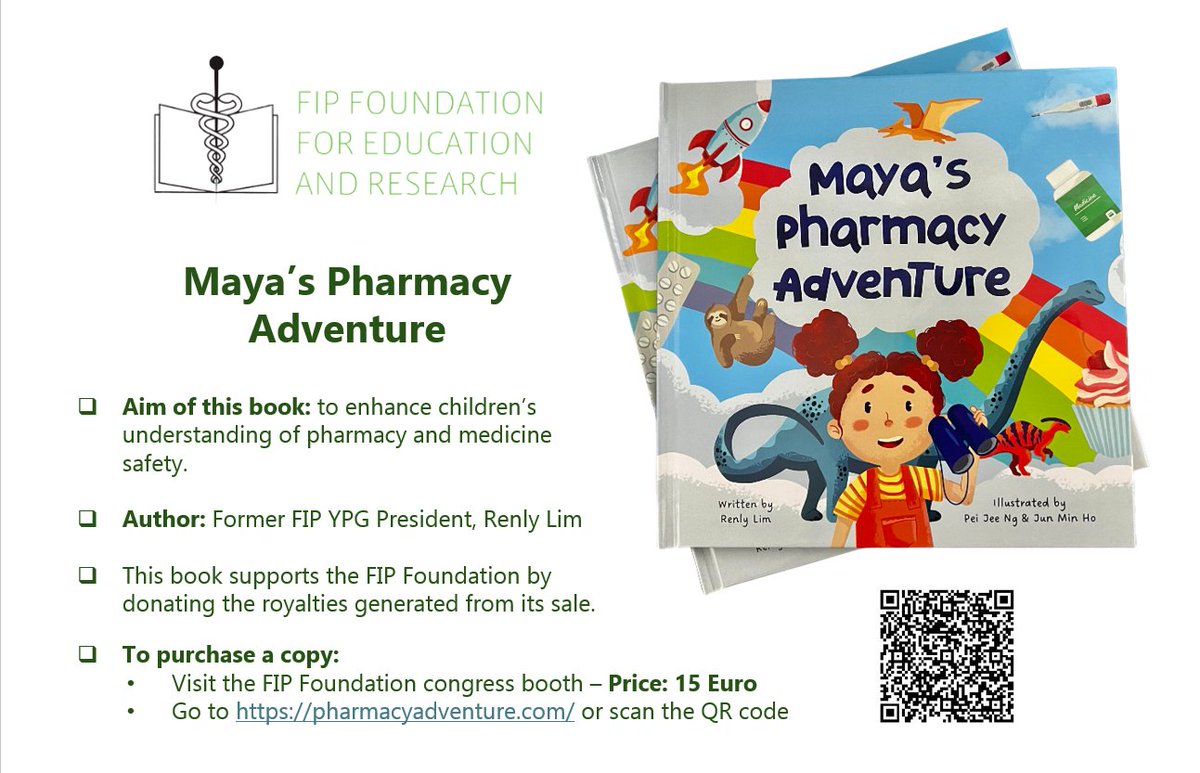 Feeling major FOMO for missing out on this year’s #FIPCongress 😭

But I’m still there in spirit with my book! Visit the FIP Foundation booth to get a copy of ”Maya’s Pharmacy Adventure”

If you do get one, be sure to snap a pic with the book and tag me - I’d love to see it!😍