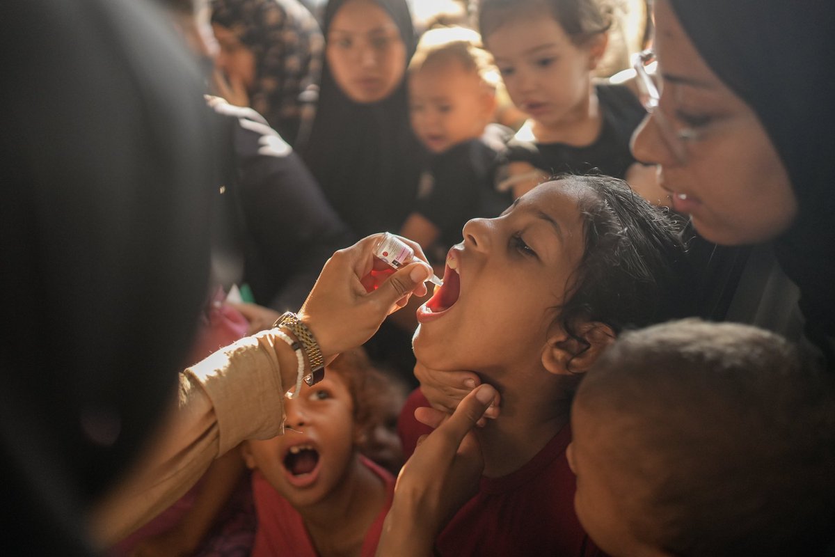 Polio vaccination drive in #Gaza. Once again, ordinary, everyday heroes of health deliver for the people, under extremely challenging circumstances. #EndPolio