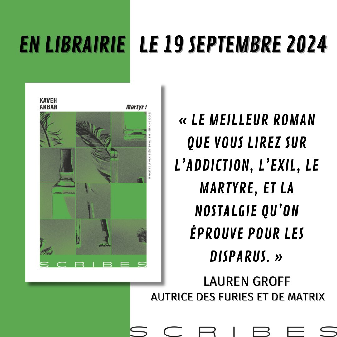 Ed_Scribes's tweet image. 📚 RENTRÉE LITTÉRAIRE 📚

Le 19 septembre prochain, nous publierons, Martyr !, le premier roman de l’étoile montante de la poésie et du roman américains : Kaveh Akbar. La traduction est assurée par Stéphane Roques. 
Plus d’informations ici ⬇️

gallimard.fr/Catalogue/GALL…