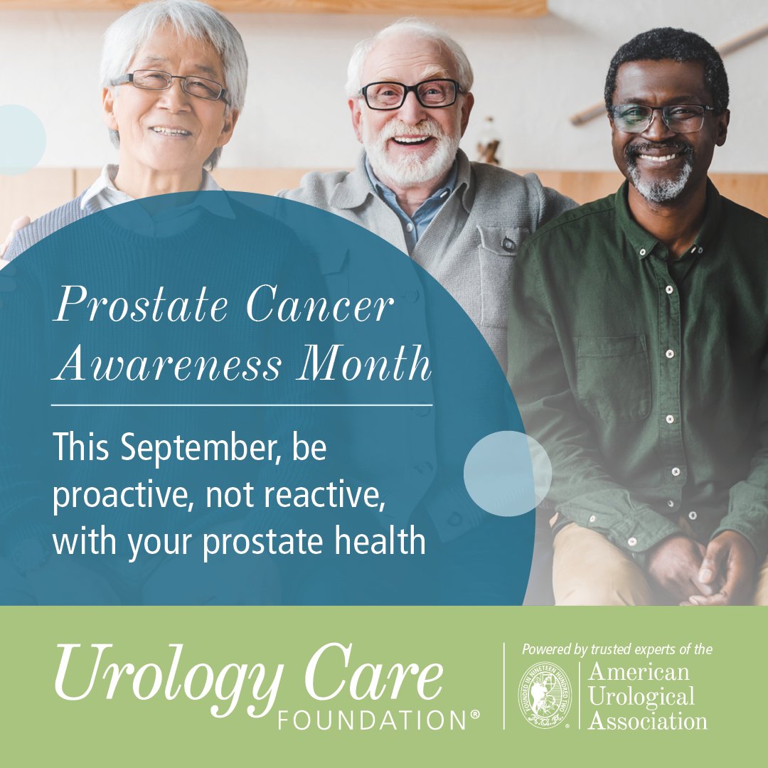 UrologyCareFdn's tweet image. In honor of #ProstateCancerAwarenessMonth, we urge people with prostates to be proactive rather than reactive when it comes to their prostate health. Click the link below to access more information regarding prostate cancer. #ProactiveForProstate

bit.ly/4dVZPjf