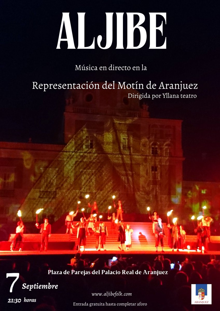 Un año más el grupo Aljibe interpretará la música en directo en la representación histórica del Motín de Aranjuez, acto central de las Fiestas del Motín, declaradas de Interés Turístico Internacional. <a href="/AljibeFolk/">Aljibe Folk</a>