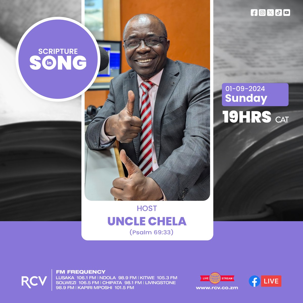 rcvzambia's tweet image. For the Lord hears the cries of the needy; He does not despise His imprisoned people. (Psalms 69:33)

#RCV #ScriptureInSong with Uncle Chela Silwamba  #ShareJesusBoldly