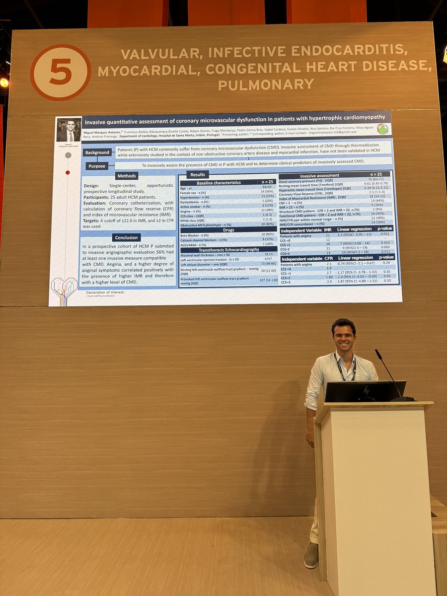 European tour is over 🗺️! Great to have the opportunity to showcase our on coronary microvascular dysfunction in #HCM patients at both #Heartfailure 2024 in Lisbon 🇵🇹 and #ESC2024 in London 🇬🇧 - a big thank you to <a href="/escardio/">European Society of Cardiology</a> for the great moments of clinical discussion 🫀