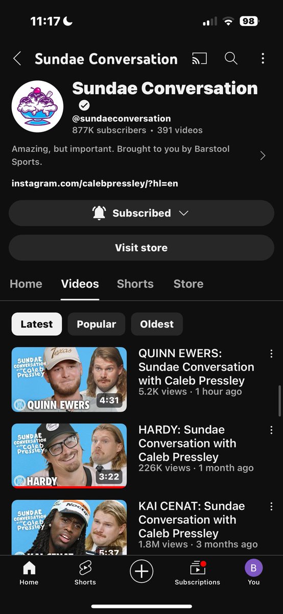 minjaminminmin's tweet photo. Really @calebpressley? Rizzler in the barstool office this week and not on this Sundae Convo? Huge missed opportunity. #stillwatch #stillsupport #disappointed https://t.co/Lf3VLKZxXw