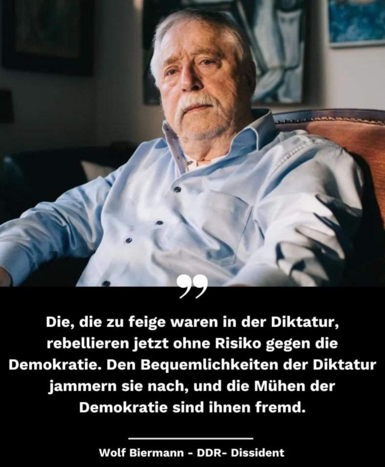 lena4berger's tweet image. Absolut schockierend. Nach diesen Wahlergebnissen in Sachsen und Thüringen kann man nur sagen: Biermann hat recht.