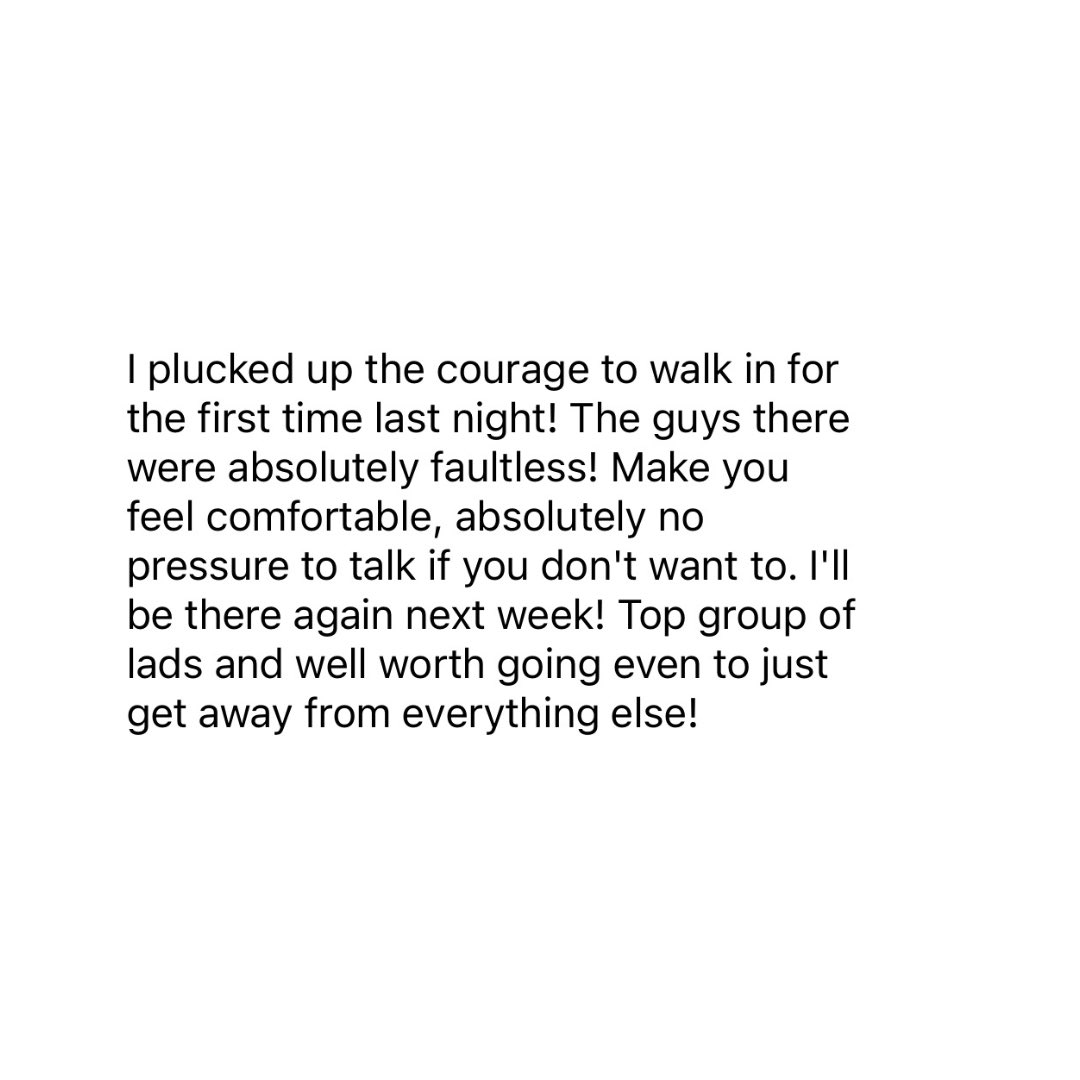 andysmanclubuk's tweet image. The first step can be tough, but our groups offer a safe, judgement-free space with nothing but support. 🙌

Whether you talk or just listen, at our groups you’ll find likeminded guys who get it. Like this guy says, there’s no pressure to talk. ♥️