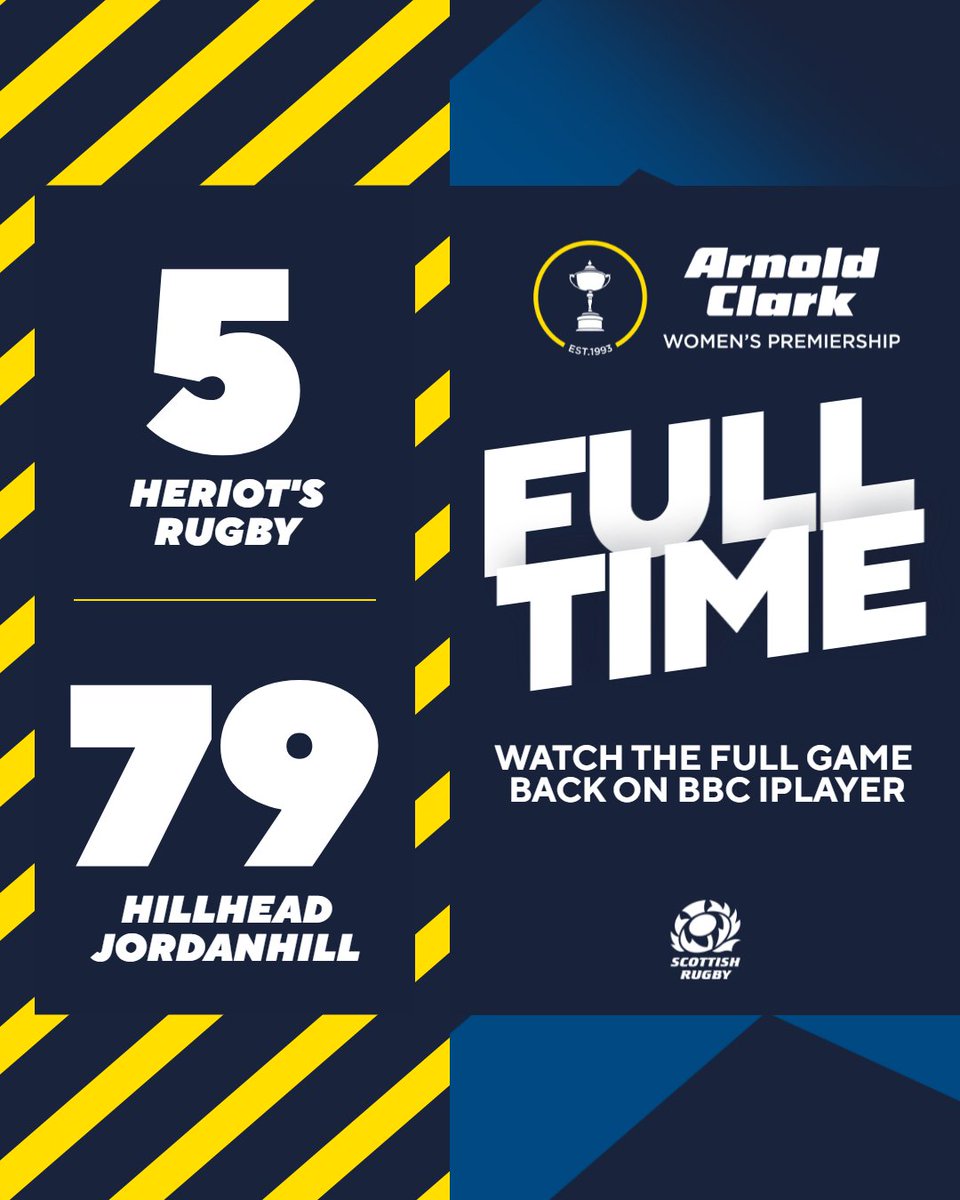 Arnold Clark Premierships (@scotrugbyprems) on Twitter photo ๐ <a href="/hilljillsrugby/">Hills Womens Rugby</a> secure the bonus point victory
The full game will be available to watch back on BBC iPlayer ๐ <a href="/hilljillsrugby/">Hills Womens Rugby</a> secure the bonus point victory
The full game will be available to watch back on BBC iPlayer