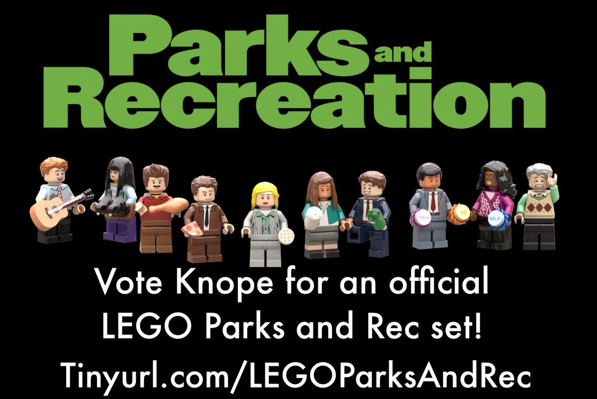VOTE for <a href="/parksandrec/">Parks and Recreation</a> to become the next official LEGO Set by supporting it on <a href="/LEGOIdeas/">LEGO® IDEAS</a> !

tinyurl.com/LEGOParksAndRec

#ParksAndRec #ParksAndRecreation #LEGO #LEGOIdeas #VoteKnope