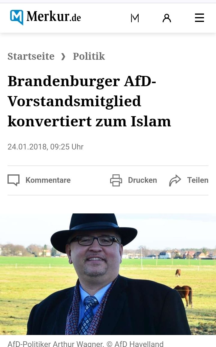 #thueringenwahl2024

Der Brandenburger AfD-Politiker Arthur Wagner ist zum Islam konvertiert. Die Partei habe damit aber „keine Probleme“.
merkur.de/politik/brande…