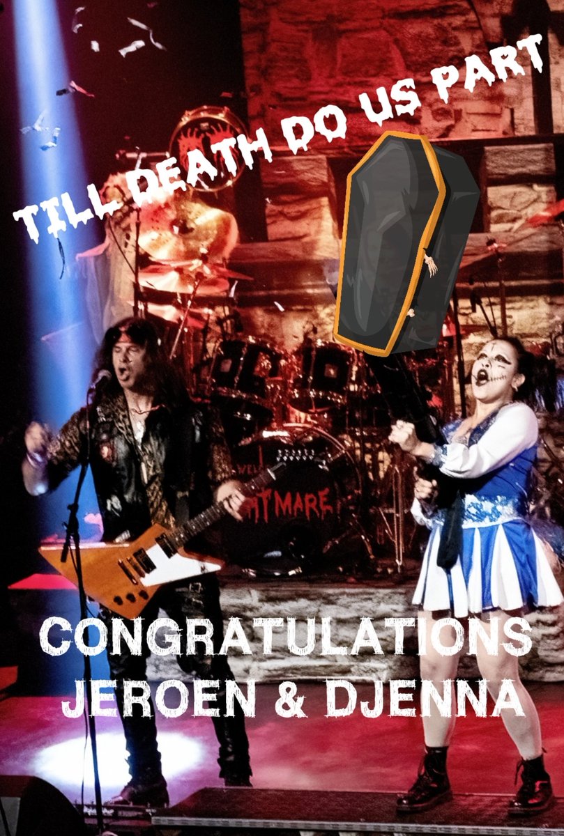 Welcome2MN's tweet image. Yesterday our very own Jeroen de Kock and Djenna de Penna tied the noose .... ehhh I mean knot ! A true Nightmare wedding .... 

We cannot be more proud of these two wonderful human beings and wish them nothing but the best in their future to come !