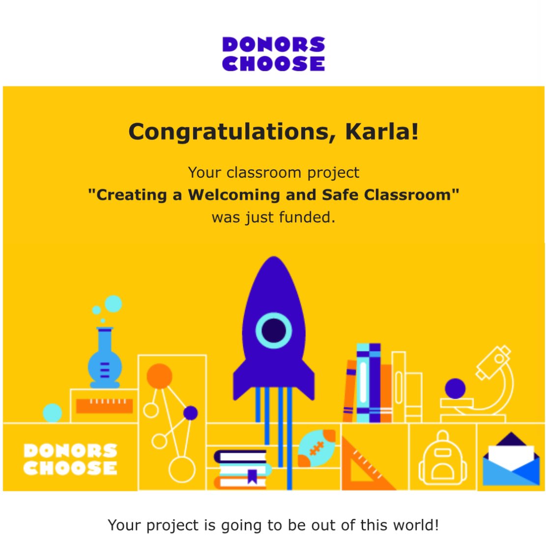My Donors Choose project for my classroom got funded. Thank you to all who donated! 🙂📚📚📚 <a href="/Go_Dragons_/">Discovery Elementary</a>