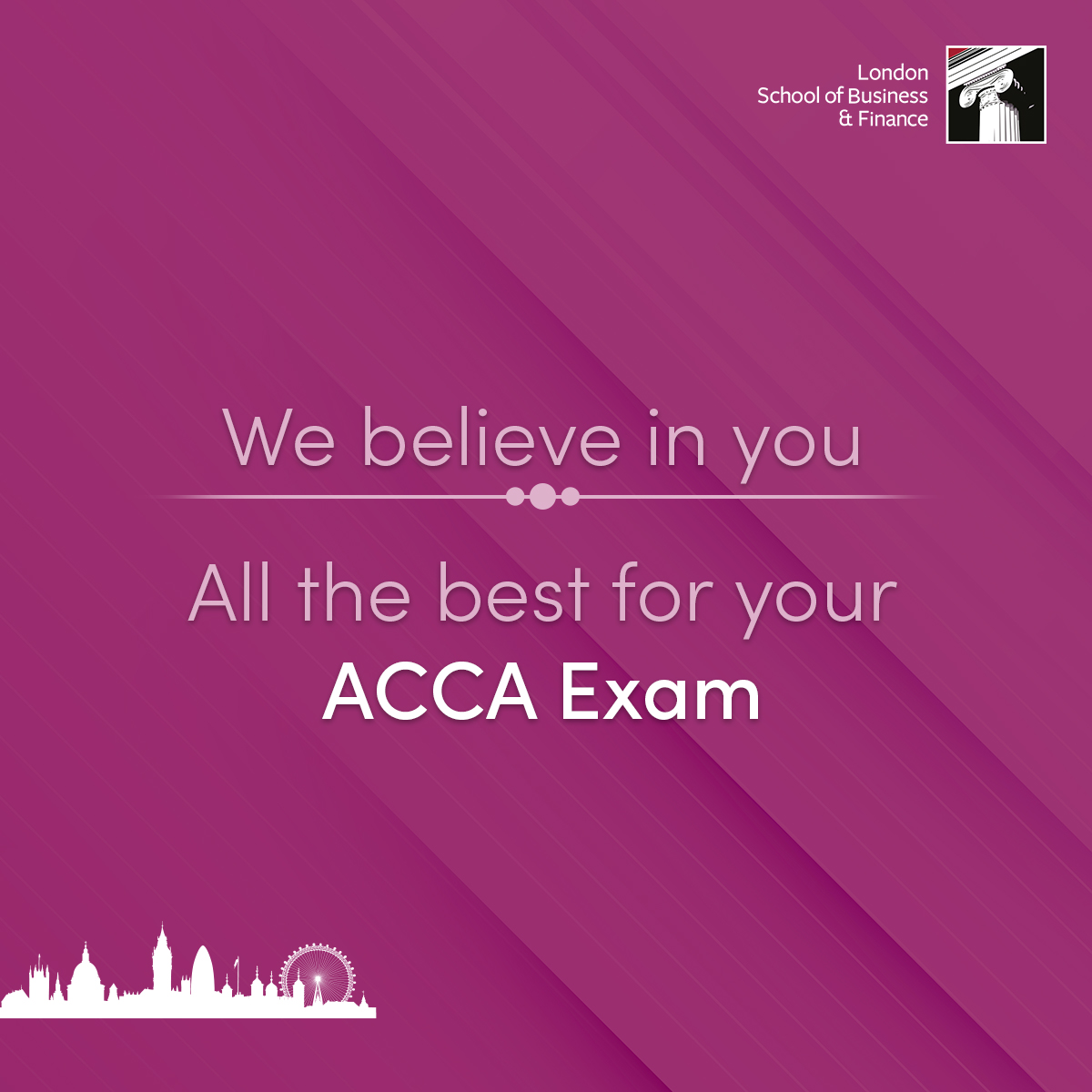 Good luck to all tackling the ACCA exam! Believe in yourselves and shine bright tomorrow! ✨📝

#LSBF #ACCAExam #london #ACCA