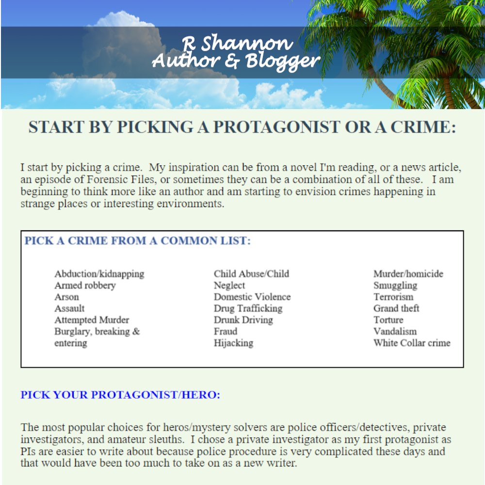 RShannonAuthor's tweet image. 📇🖋️🖨️      WRITERS BLOCK BUSTER    🖨️ 📇
Are you stuck looking at a blank page?  Need ideas?  Try my Planning
Your Mystery Template.  It will bust your writer’s block.
readfirstchapter.com/writers-diary-…
#writersblock, #writingexercise, #plottingexercise,