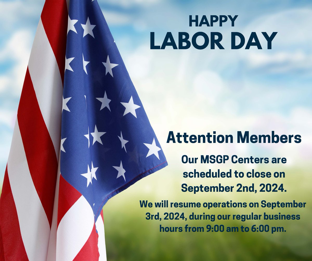 Happy Labor Day!  Our UP Orlando Center and Member Share Grocery Program will be closed Monday, September 2nd in observance of Labor Day.  

We wish you an enjoyable and relaxing day.