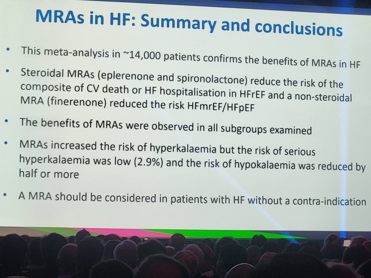 Evidence for MRAs for HF despite ejection fraction. ⬆️ risk of hyperK ⬇️ risk of hypoK