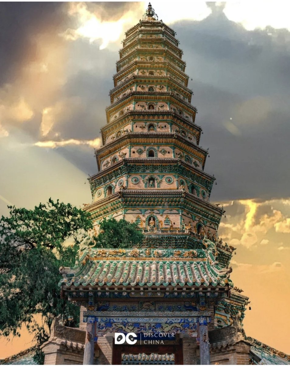 The Feihong Pagoda, also known as the Flying Rainbow Pagoda, in HongtongCounty,#Shanxi Province