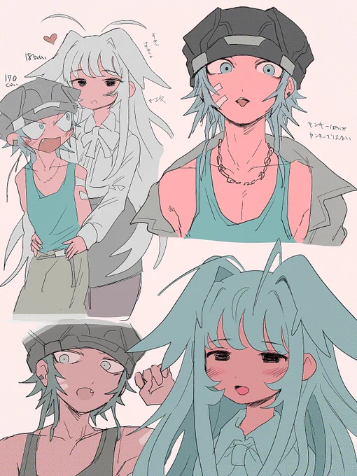 #Gtsurius_OC 市辻くんと操さんらくがき 