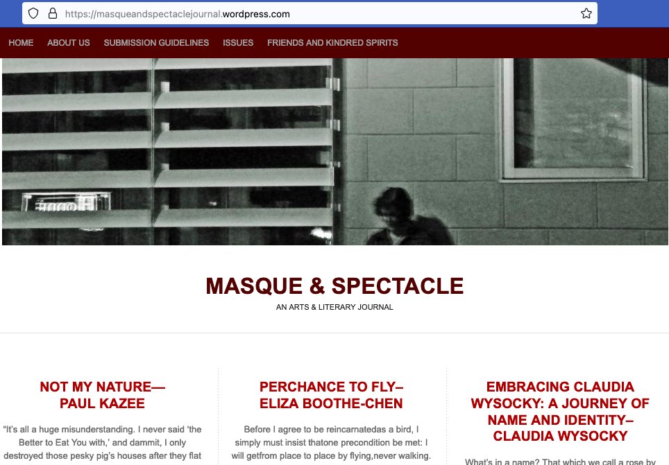 Issue 28 is officially live! Please come by and check out some amazing poetry, fiction, plays, essays, and artwork! The theme for this issue is 'nature'--it's time to soak in all that is around us! …squeandspectaclejournal.wordpress.com #fiction #poetry #plays #essays #cfn #photography #art