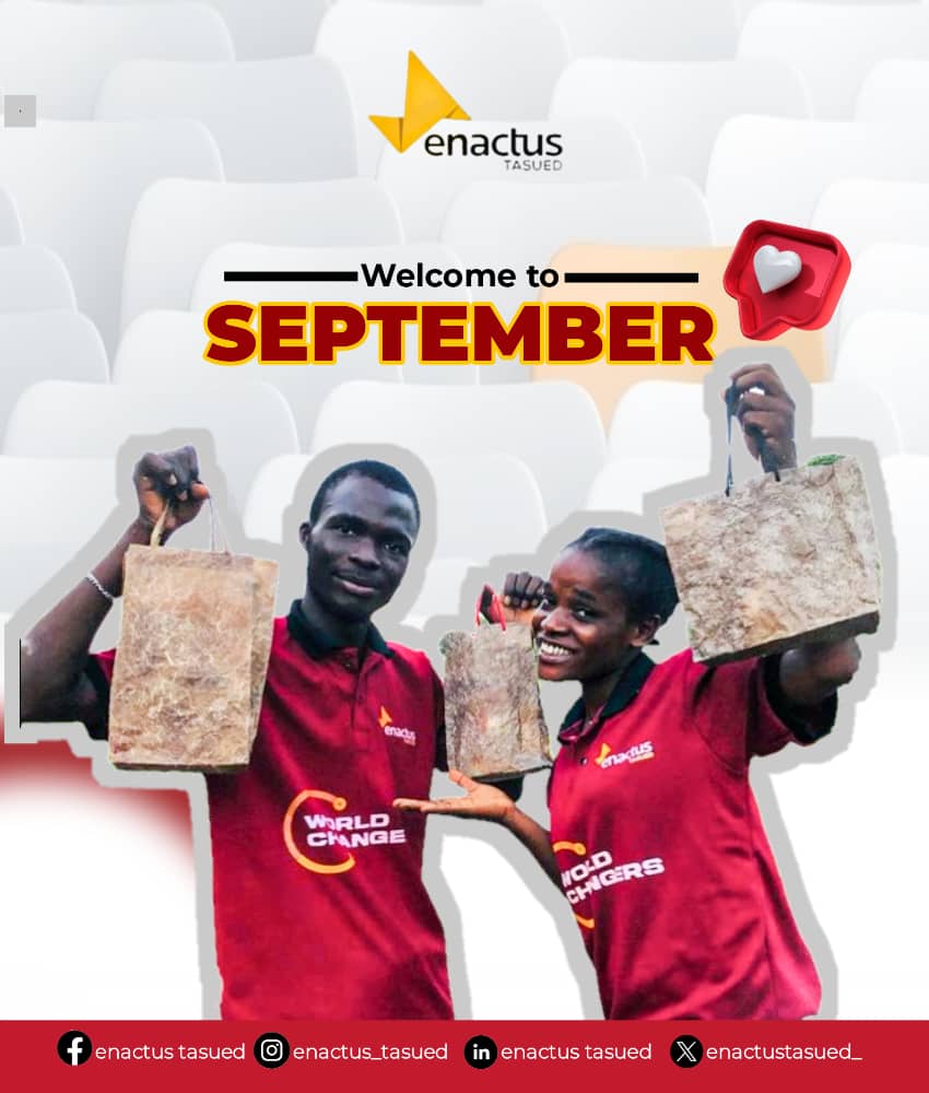 EnactusTasued_'s tweet photo. As we step into the fresh start of September, we wish our you a month overflowing with purpose, passion, and impact. May this new chapter bring us closer to our goals๐ซ
#enactusnigeria #enactus #enactustasued #tasued #newmonth #september #newbeginnings #leadership #achievers https://t.co/ACB3wmLWnf