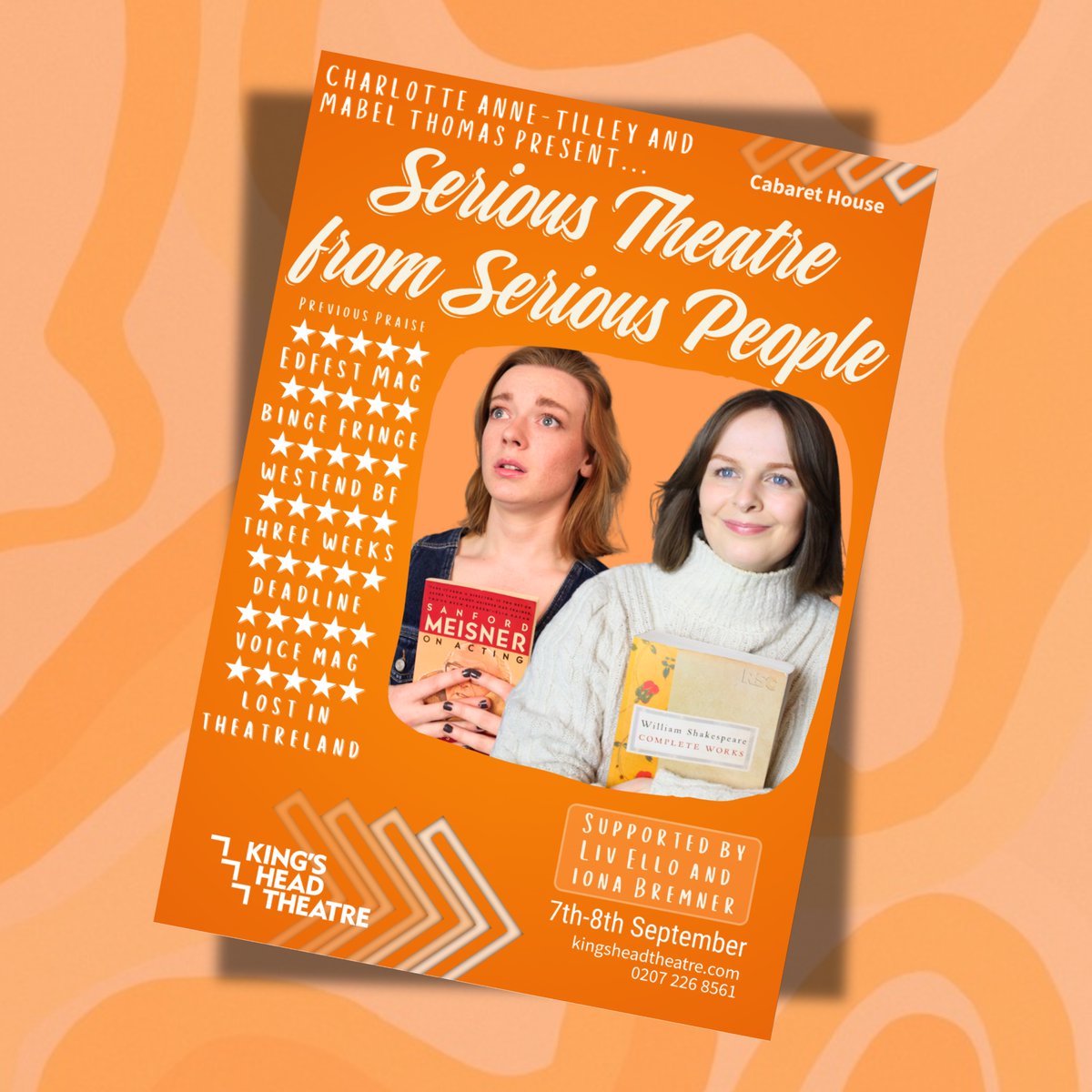 Charlotte Anne Tilley (@charannetilley) on Twitter photo #EDFRINGE SHOW, Serious Theatre from Serious People transfers to <a href="/KingsHeadThtr/">King's Head Theatre</a> in London for 2 nights only! 7th-8th September, 9:30pm.
Book tickets here: tinyurl.com/58vxf8mr #EDFRINGE SHOW, Serious Theatre from Serious People transfers to <a href="/KingsHeadThtr/">King's Head Theatre</a> in London for 2 nights only! 7th-8th September, 9:30pm.
Book tickets here: tinyurl.com/58vxf8mr