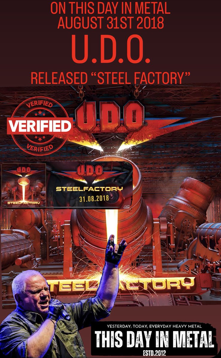 ThisDayInMETAL's tweet photo. Aug 31st 2018 #UDO released the album “Steelfactory” #BloodOnFire #KeeperOfMySoul #MakeTheMove #TheWay #HeavyMetal 

Did you know…
It is the first album to feature Udo Dirkschneider's son Sven as the new drummer. https://t.co/Yn1WtzPJX3
