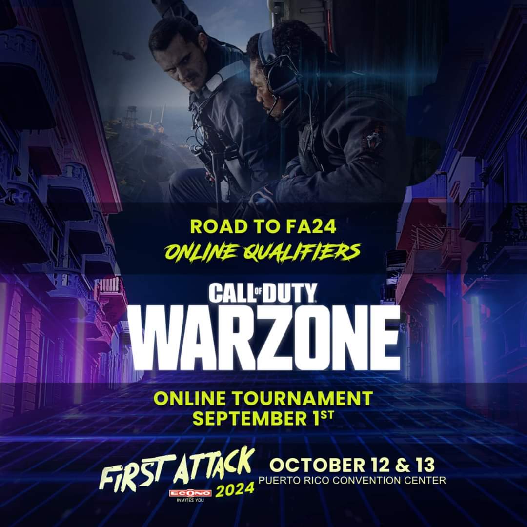 FirstAttackPR's tweet photo. 🚨 Warzone #RTFAO IS TODAY 🚨
 
Team Check-in starts at 2PM (AST)

Tournament starts at 3PM (AST)

Make sure to join the #FirstAttack

FA Discord: https://t.co/dKSQM141Pz

Stream hosted by @SupelPR

Stream Link: https://t.co/yESpR1qNdZ https://t.co/qgffJwAUbo
