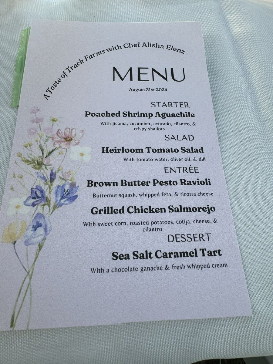 Fun evening with a delicious meal cooked by Alisha Elenz at Track Farm.