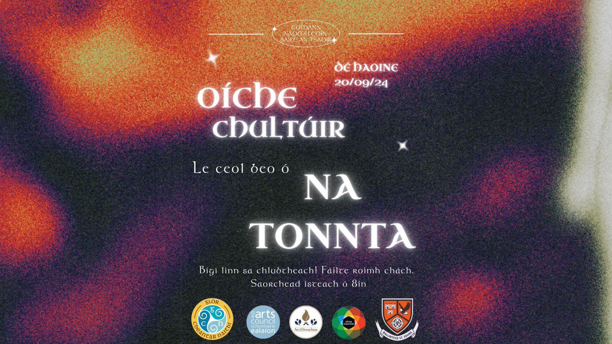 Beidh ár ndoirse oscailte do chách ar Oíche Cultúir, Aoine 20/09/24. Beidh banna ceoil Na Tonnta, imreoir dár gcuidse Eoghan ina measc, ag seinm dúinn ar an oíche. Fáilte mhór romhaibh a bheith linn d’oíche lán le craic’s ceoil! 
#bsjabú #GAAGaeilge #oíchechultúir #oíchedársaoil