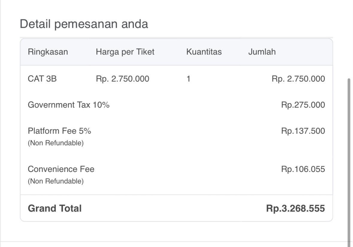 hi guys ada yg butuh 1 tiket konser Bruno Mars in Jakarta untuk tanggal 11 September 2024 (day 1) ?
CAT 3 B atas nama pribadi, alesan jual krn ga bisa cuti🥲. boleh DM utk tanya2 yaa NO TIPU GES🙏

#brunomarsinjakarta #WTS #KonserBrunoMars