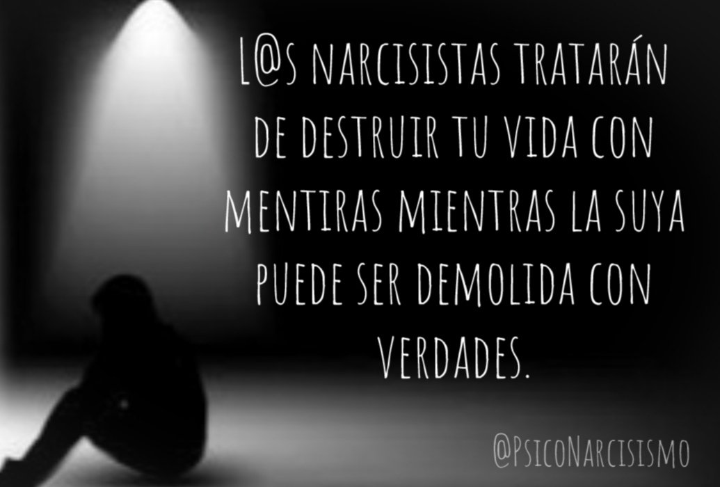 L@s narcisistas tratarán de destruir tu vida con mentiras mientras la suya puede ser demolida con verdades.
#Narcisismo #ContactoCero