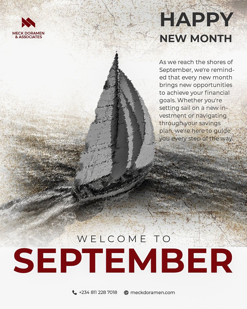 MeckDoramen's tweet photo. From us at Meckdoramen and associates we want to say a Happy new month to you. Another month to be a financial literate.
#financialnews #FinancialUpdates #businessowner https://t.co/ootPOIbXDO