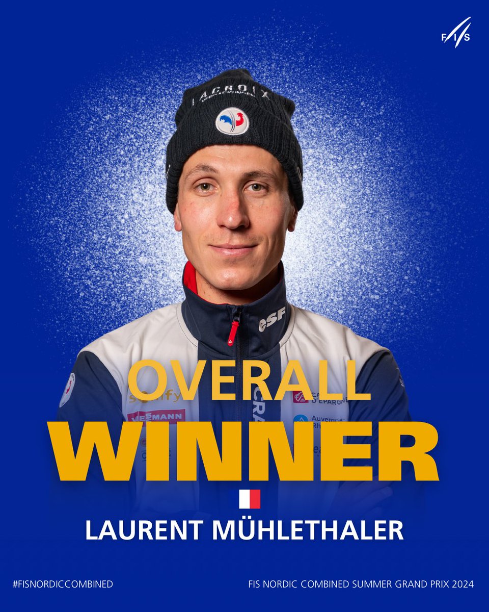 fisnoco's tweet photo. Laurent Mühlethaler wins the FIS Nordic Combined Summer Grand Prix Overall standing 2024💪 Congrats! 🥳
1. Laurent Mühlethaler 🇫🇷 (FRA)
2. Matteo Baud 🇫🇷 (FRA)
3. Pascal Müller🇨🇭 (SUI)
📸 @stara_panna_z_kotem_ / @sandravolk256 / @nocogirls
#fisnoco #nocoloco #fissummergp24 https://t.co/d40dou0faw