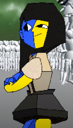 [ indeed she is! upon noticing judas, she slows to a stop. ]

salutations, sir! may I be of assistance?