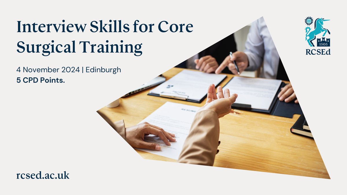 This one-day course will prepare foundation trainees considering a career in surgery for core surgical training interviews. They will have the opportunity to practice their interview skills with feedback from senior surgeons.

Book here: bit.ly/476Phep