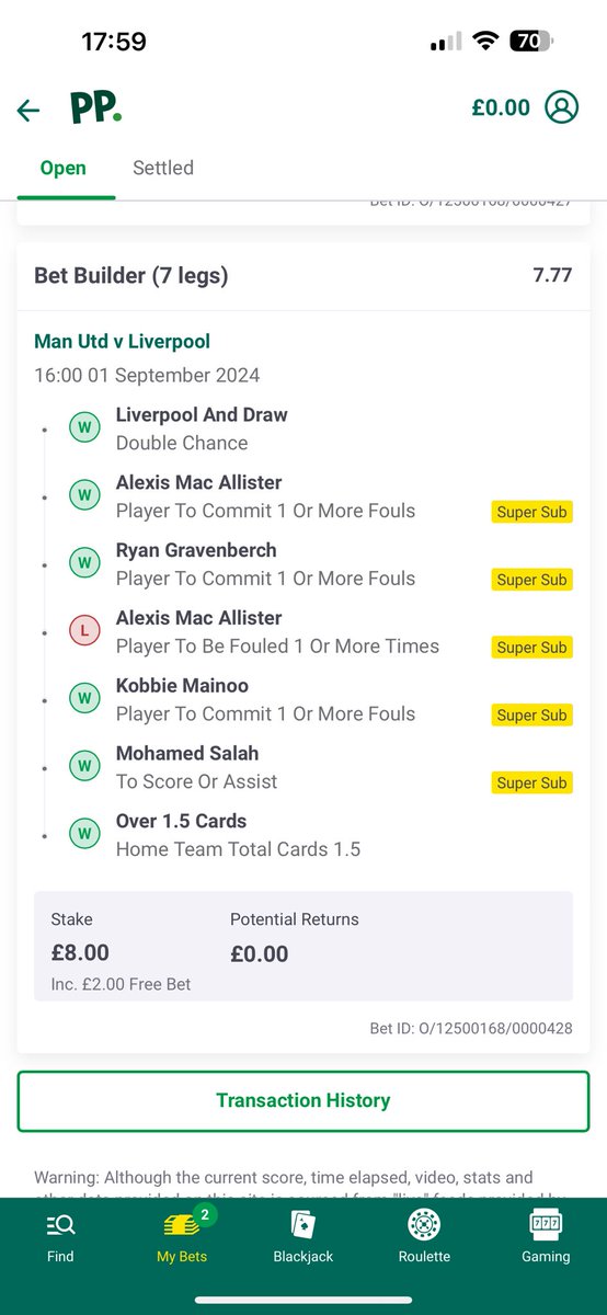 lfckinggy's tweet image. Paddy power week in week out when there is one or two legs left not giving cash out as an option. From the 70th minute I couldn’t cash out after the mac allister foul. Absolute robbery @paddypower @PPOffers @AskPaddyPower