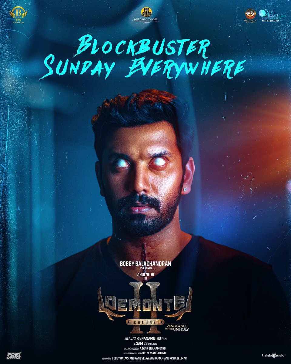 Ajay R Gnanamuthu (@ajaygnanamuthu) on Twitter photo It's a blockbuster Sunday once again for #DemonteColony2 as the film enjoys multiple houseful shows across India 🔥
Enjoy the edge-of-the-seat horror thriller in theatres now!
#DarknessWillRule #DC2RunningSuccessfully <a href="/BTGUniversal/">BTG Universal</a> <a href="/RedGiantMovies_/">Red Giant Movies</a> <a href="/arulnithitamil/">Arulnithi tamilarasu</a> <a href="/bbobby/">bbobby</a> It's a blockbuster Sunday once again for #DemonteColony2 as the film enjoys multiple houseful shows across India 🔥
Enjoy the edge-of-the-seat horror thriller in theatres now!
#DarknessWillRule #DC2RunningSuccessfully <a href="/BTGUniversal/">BTG Universal</a> <a href="/RedGiantMovies_/">Red Giant Movies</a> <a href="/arulnithitamil/">Arulnithi tamilarasu</a> <a href="/bbobby/">bbobby</a>