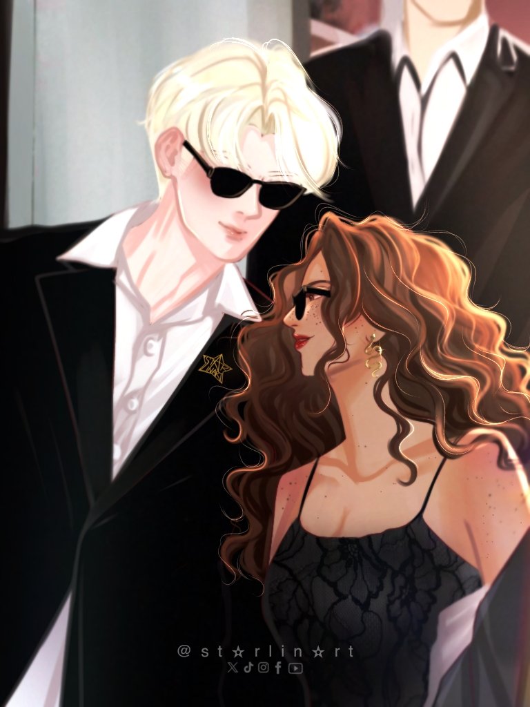 starlinart's tweet photo. Hermione Granger and Draco Malfoy were sighted at a muggle event❤️

#dhr #dramione #fanart https://t.co/58UNg2Ltsy