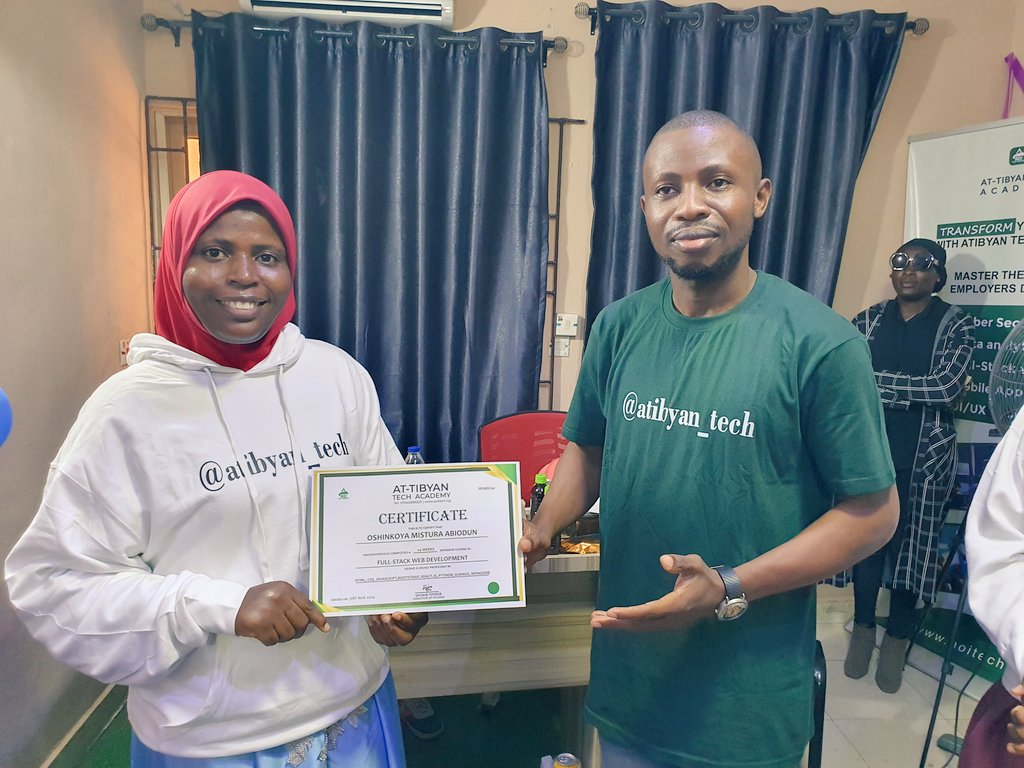 atibyan_tech's tweet image. Atibyan Tech Academy celebrated the graduation of her second cohort. It was a day of joy and pride for the academy and students. 

#TechGraduation #FullstackDevelopers #AtibyanTechAcademy #TechCareers #OpenSource #TechSummits #DesignPatterns #JobSearch #Internships